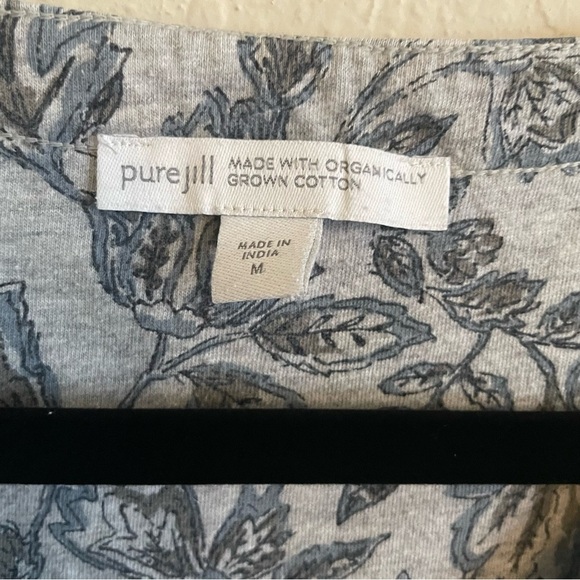 Pure Jill floral top size M gray casual everyday gma core soft comfort - Picture 2 of 8